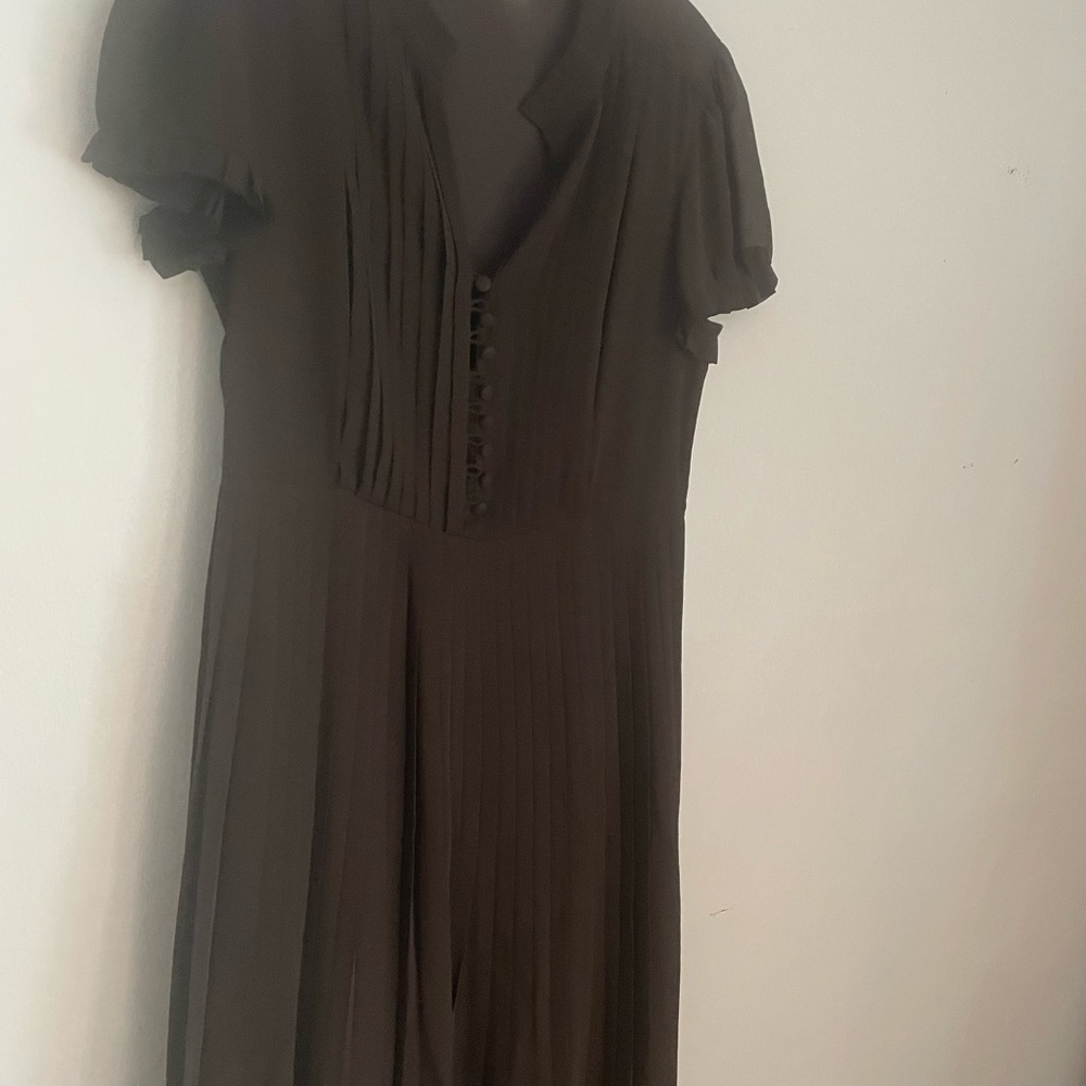J Crew Pleated Black Dress